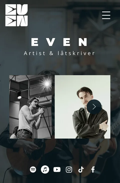 Forsiden til Even Sævik på mobil